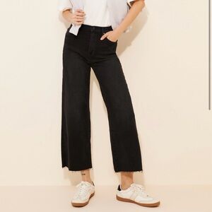 Just Black Denim Wide Leg Scissor Cut Jeans